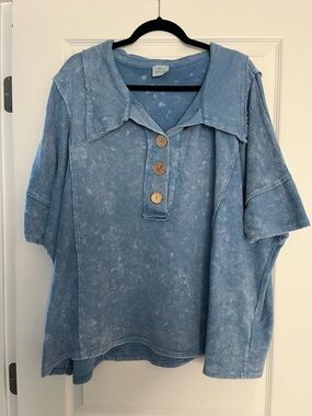Light Blue Washed Oversized Top